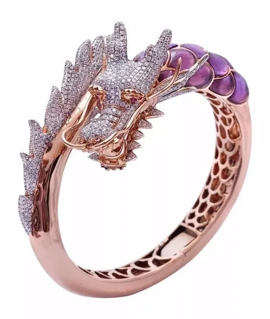 18k Rose Gold Pave CZ Petite Dragon Ring