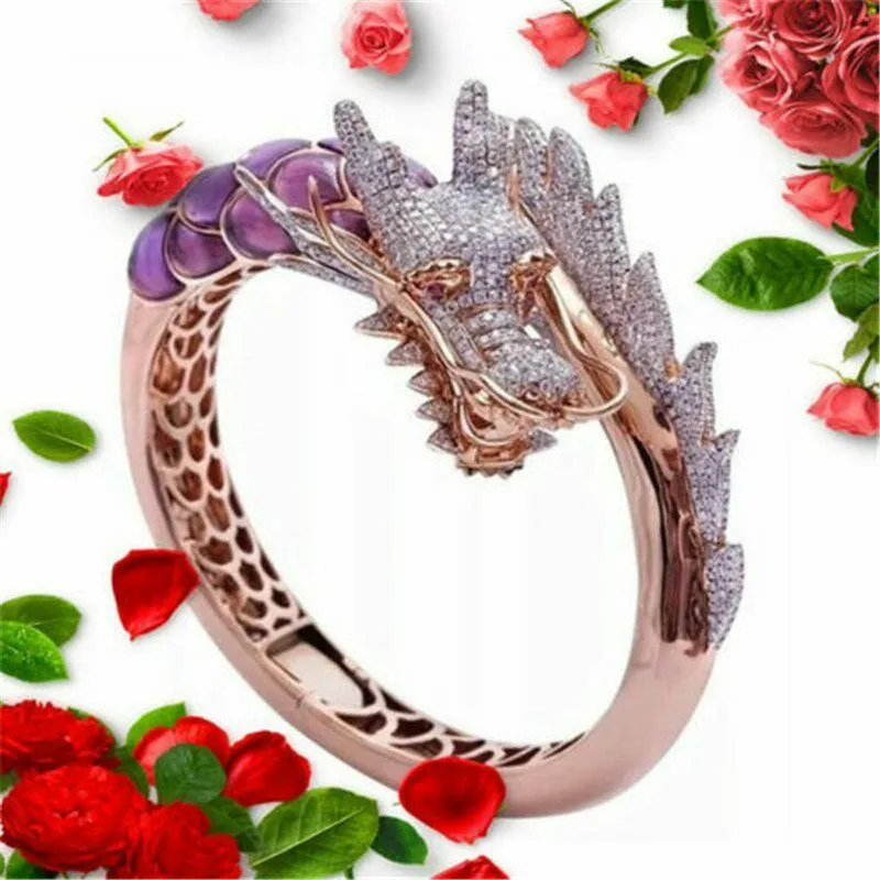 18k Rose Gold Pave CZ Petite Dragon Ring