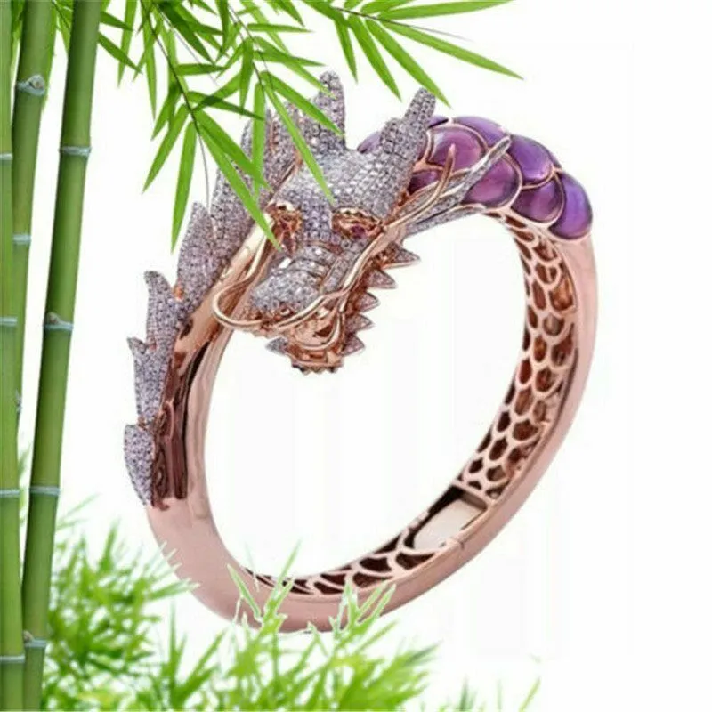 18k Rose Gold Pave CZ Petite Dragon Ring