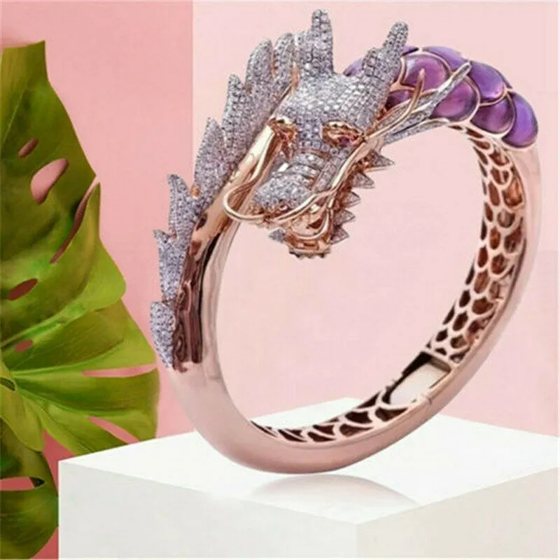 18k Rose Gold Pave CZ Petite Dragon Ring