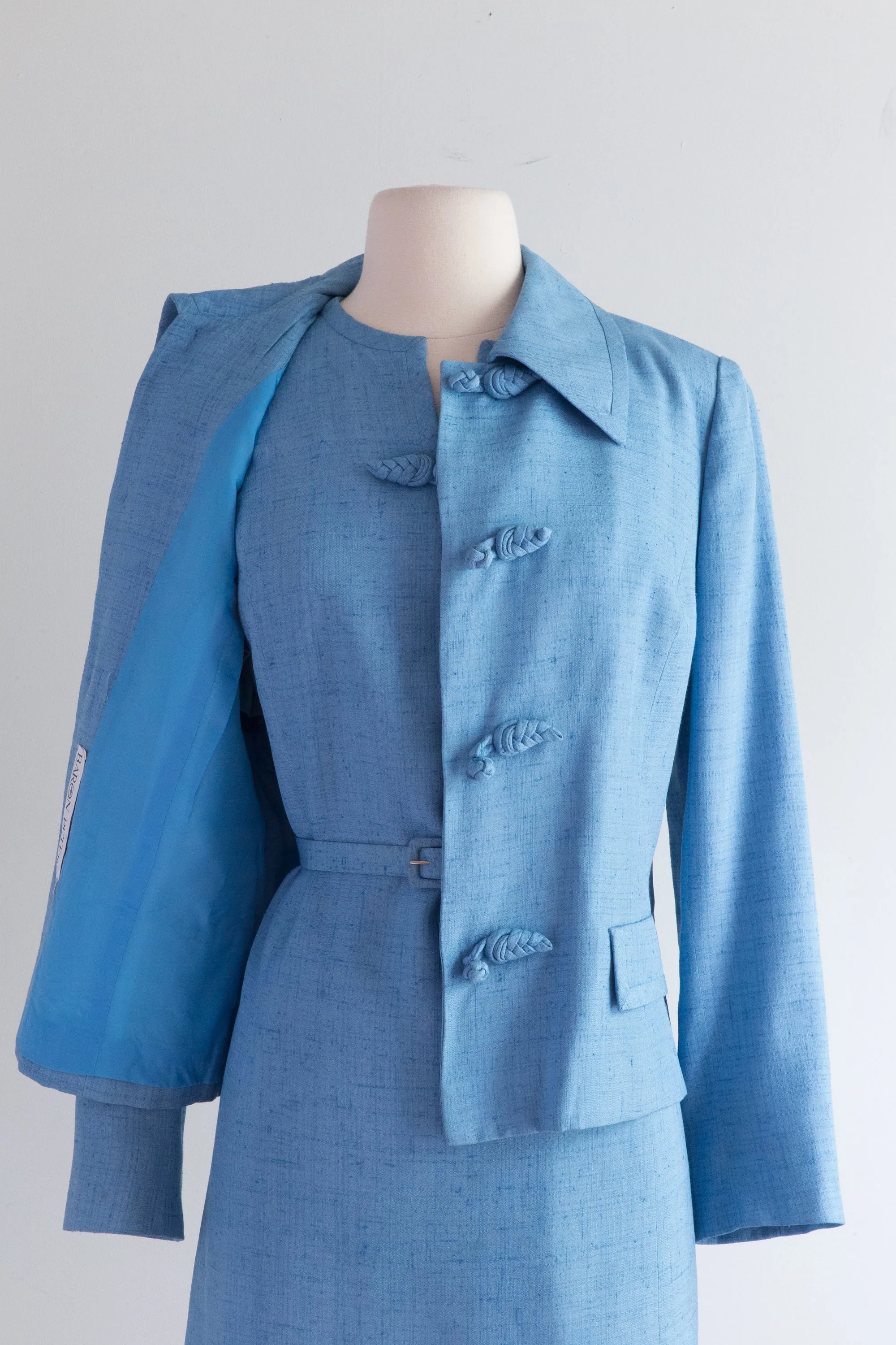 1960's Baron Peters Blue Dress and Jacket Set / ML