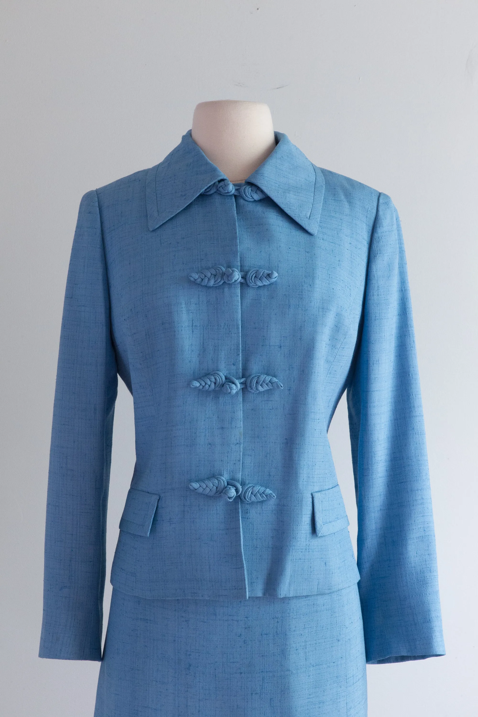 1960's Baron Peters Blue Dress and Jacket Set / ML