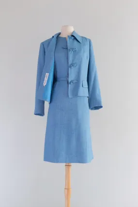 1960's Baron Peters Blue Dress and Jacket Set / ML