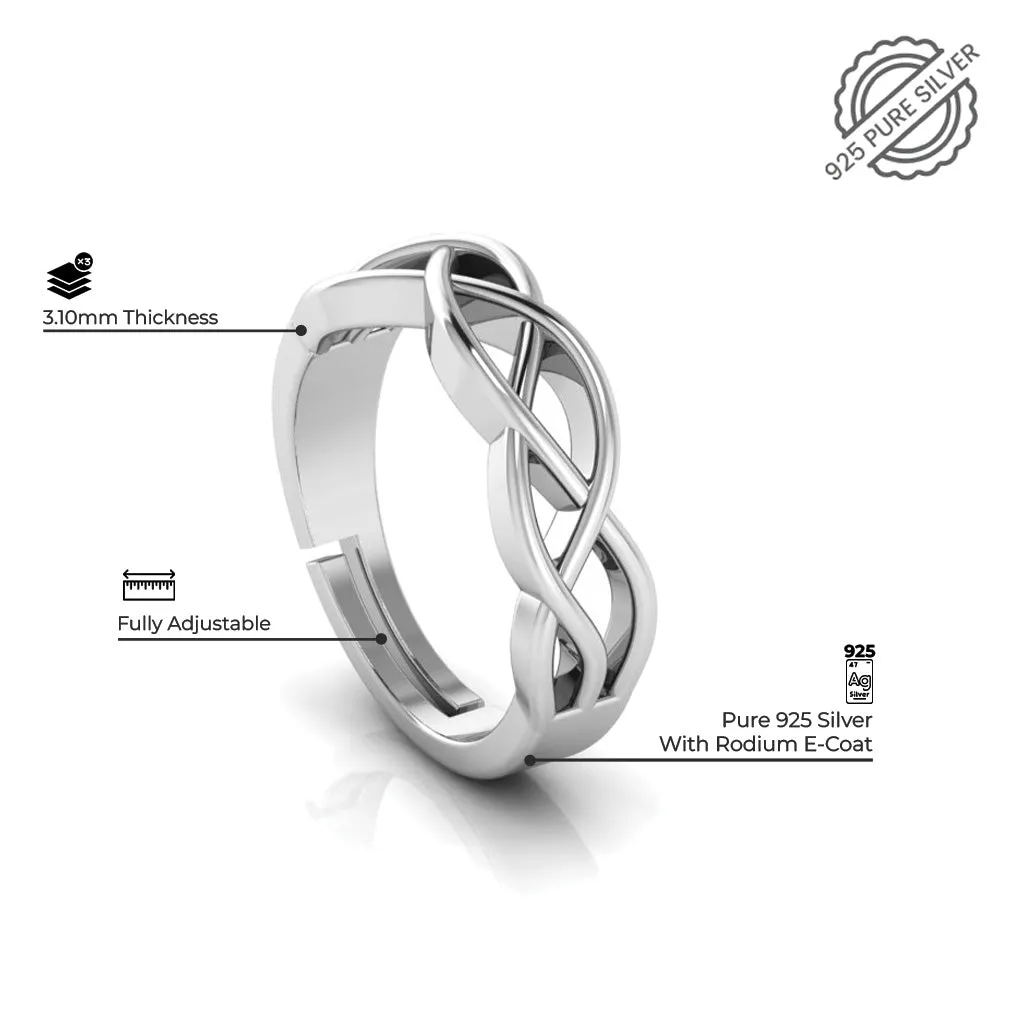 925 Sterling Silver Heart Shape Royal and Celtic Knot Couple's Ring