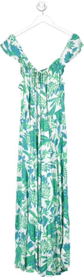 Accessorize White Cotton Leaf Print Beach Dress UK L