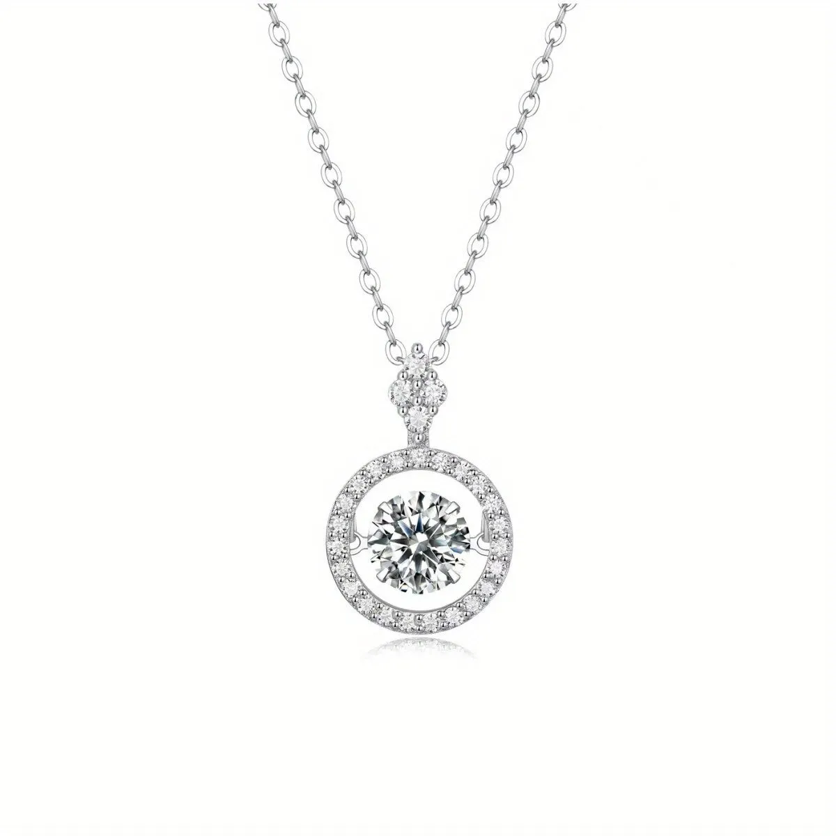 Adjustable Moissanite Pendant Necklace - Stunning 925 Silver Jewelry for Women & Girls - Perfect Gift for Valentine's Day, Mother's Day, Thanksgiving, Anniversary, or Birthday