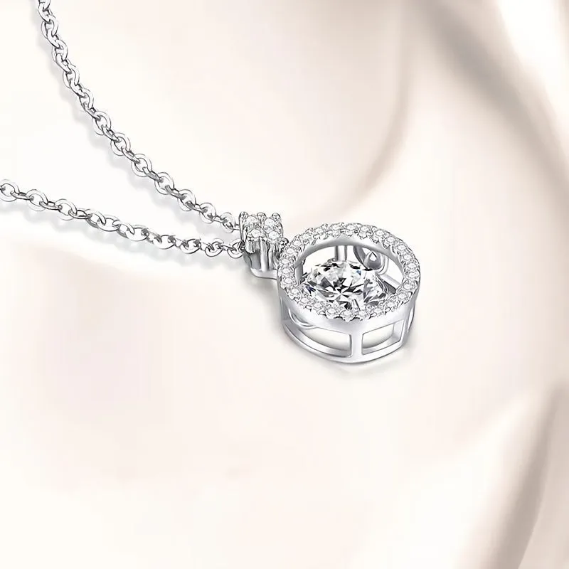 Adjustable Moissanite Pendant Necklace - Stunning 925 Silver Jewelry for Women & Girls - Perfect Gift for Valentine's Day, Mother's Day, Thanksgiving, Anniversary, or Birthday