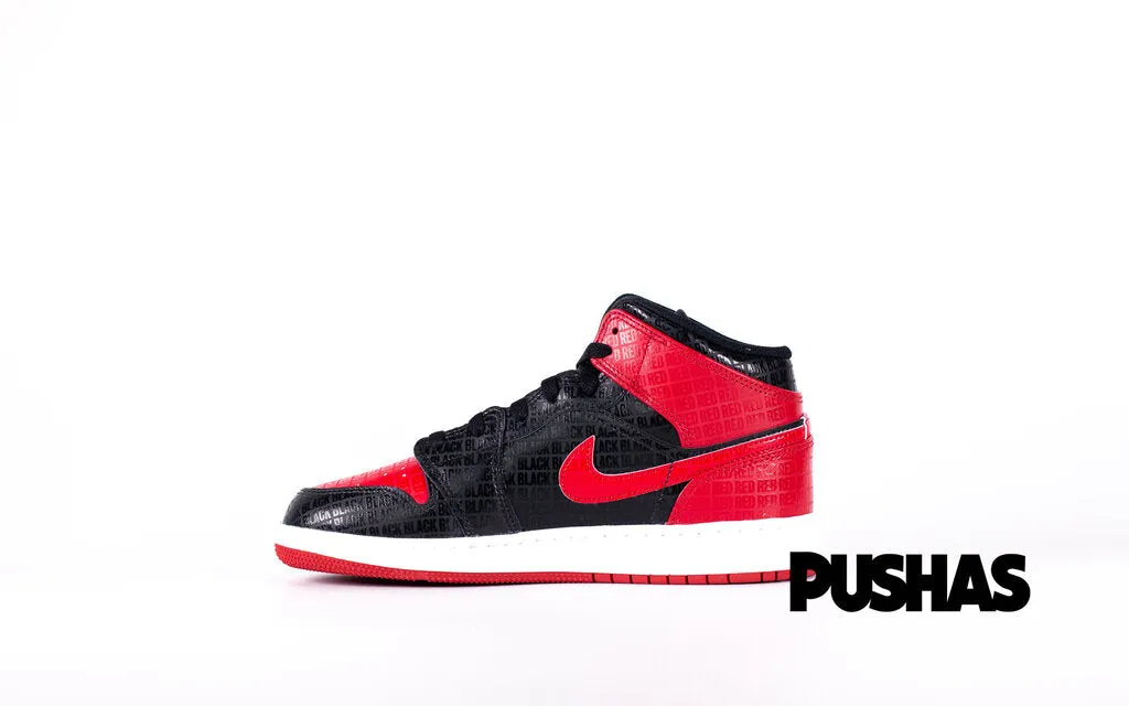 Air Jordan 1 Mid SS 'Bred Text' GS (2022)