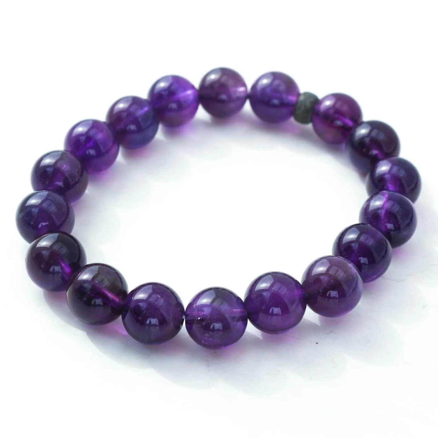 Amethyst Bracelet - Extra Fine Quality Natural Deep Purple Crystal Beads