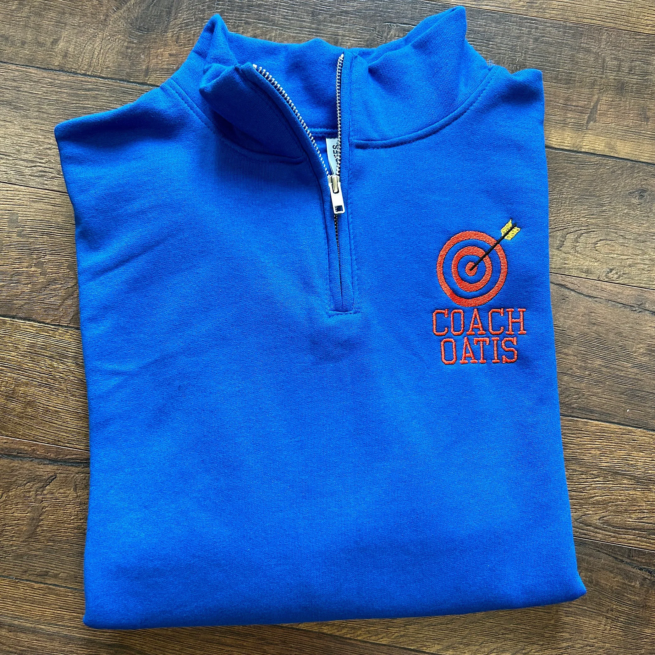 Archery Coach Personalized Quarter Zip Sweatshirt