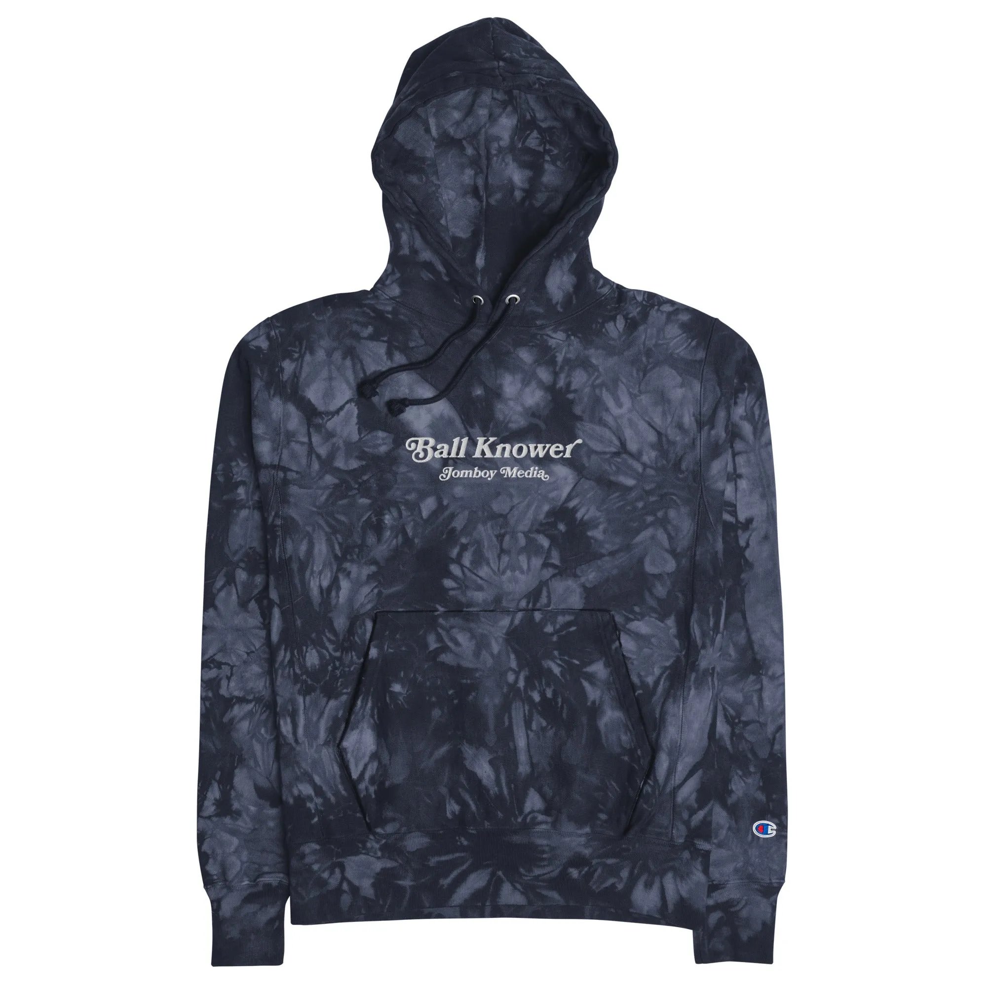 BALL KNOWER | EMBROIDERED TIE-DYE CHAMPION® HOODIE