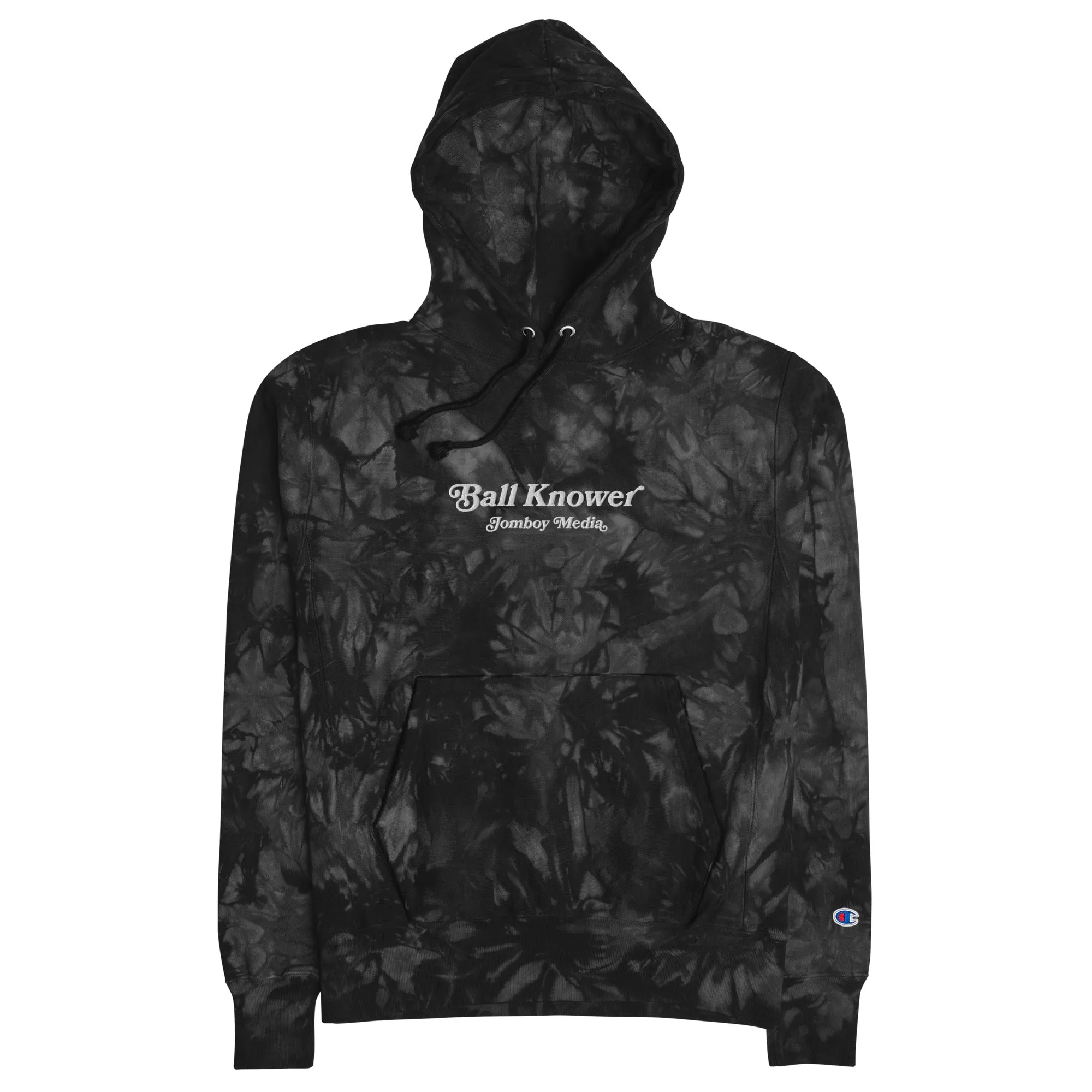 BALL KNOWER | EMBROIDERED TIE-DYE CHAMPION® HOODIE