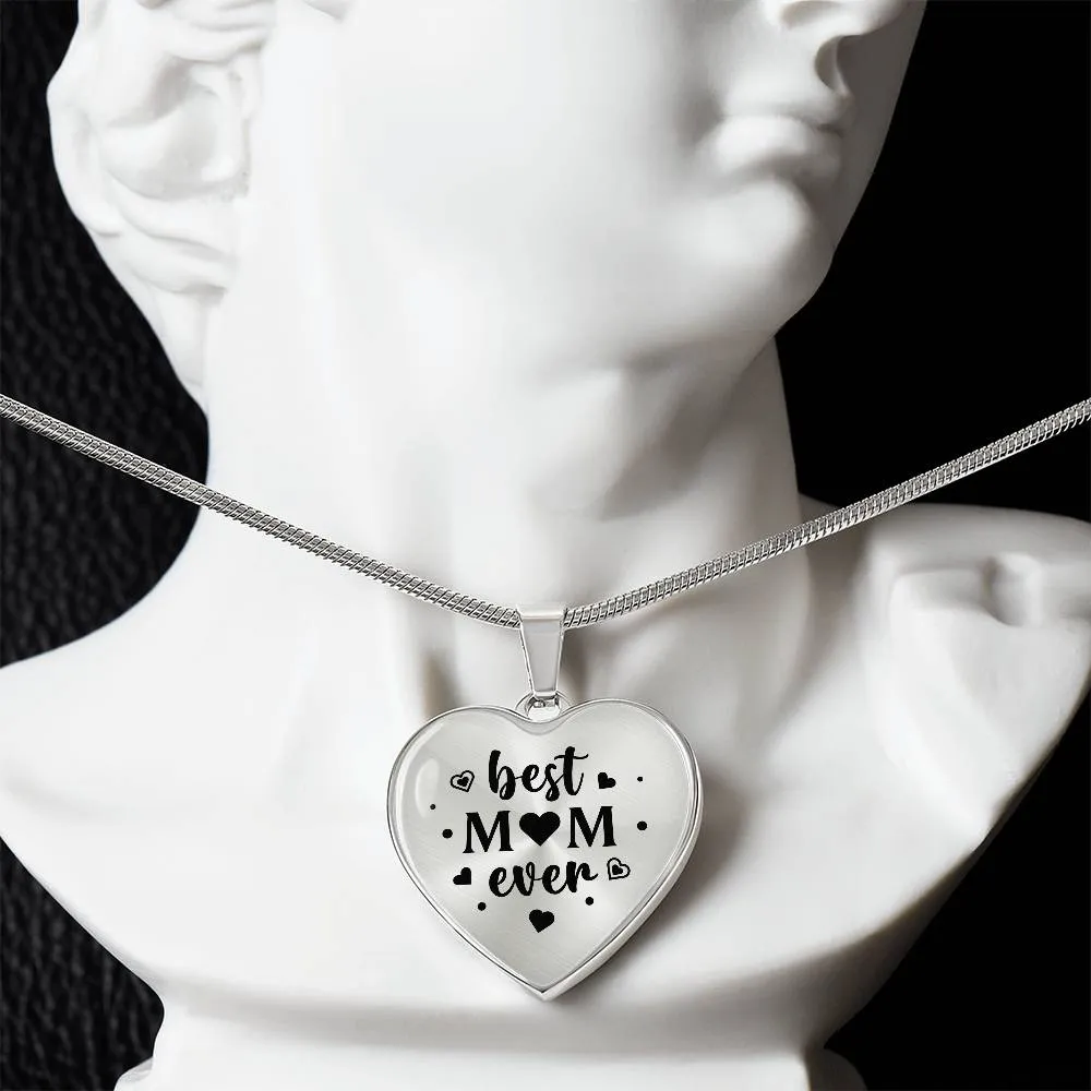 Best Mom Ever Gifts from Daughter / Son - Engraved Heart Necklace