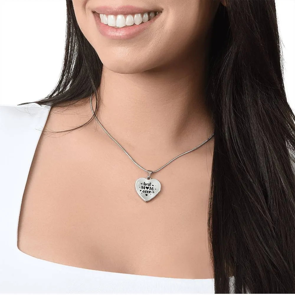 Best Mom Ever Gifts from Daughter / Son - Engraved Heart Necklace