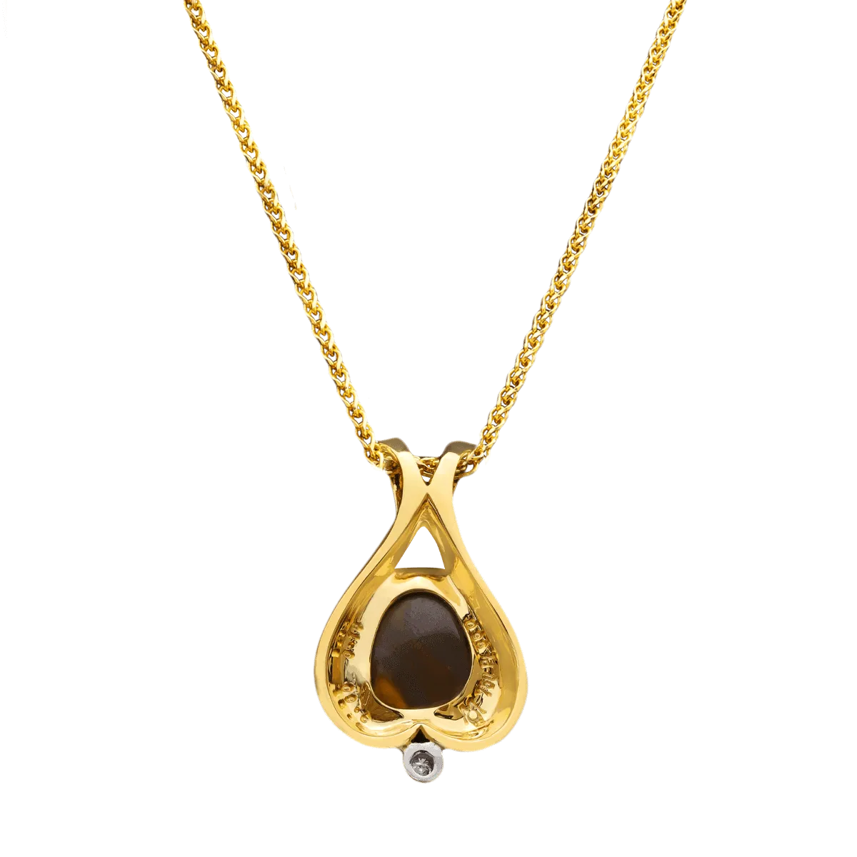 Boulder Opal, Diamond, 18K Gold & Platinum Necklace