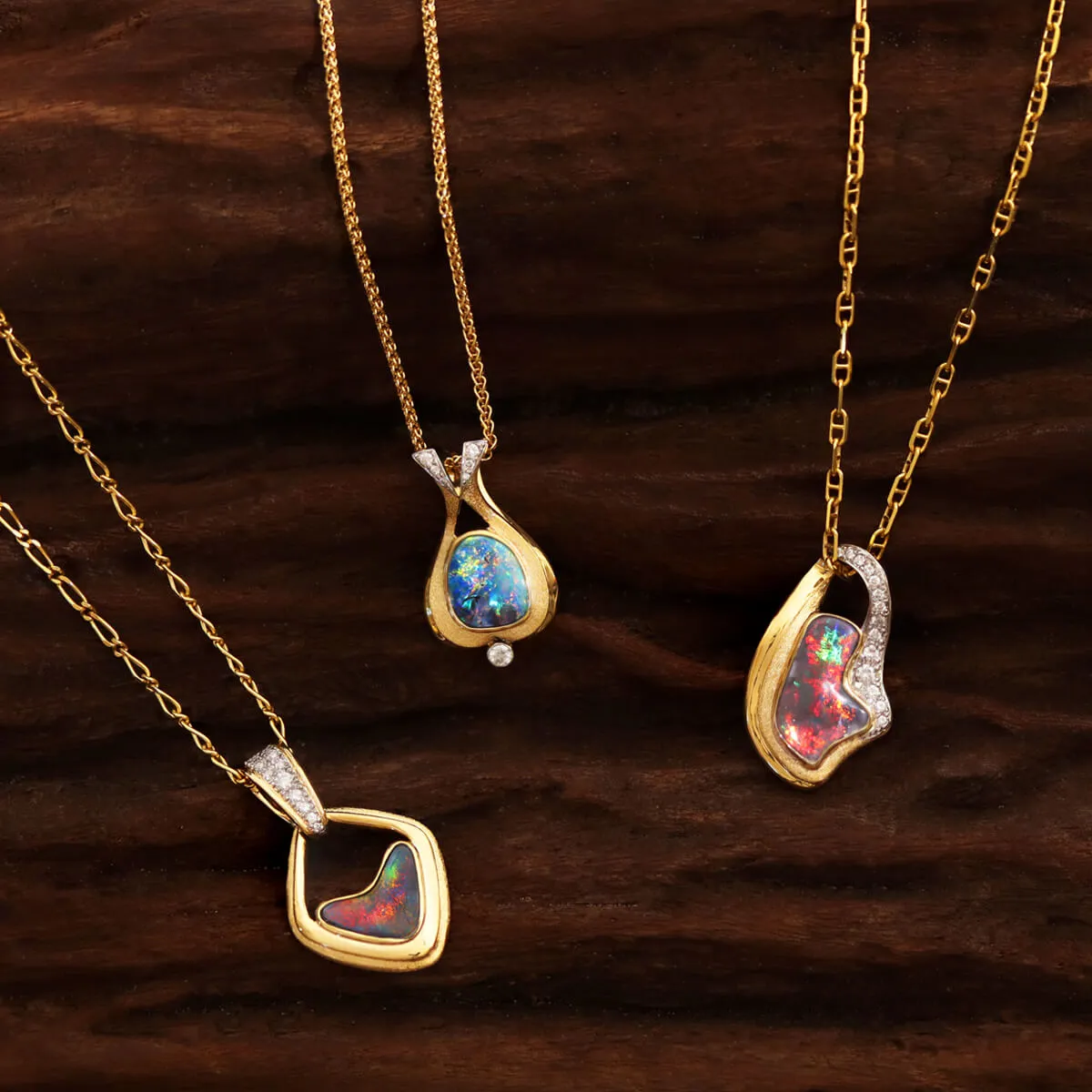 Boulder Opal, Diamond, 18K Gold & Platinum Necklace