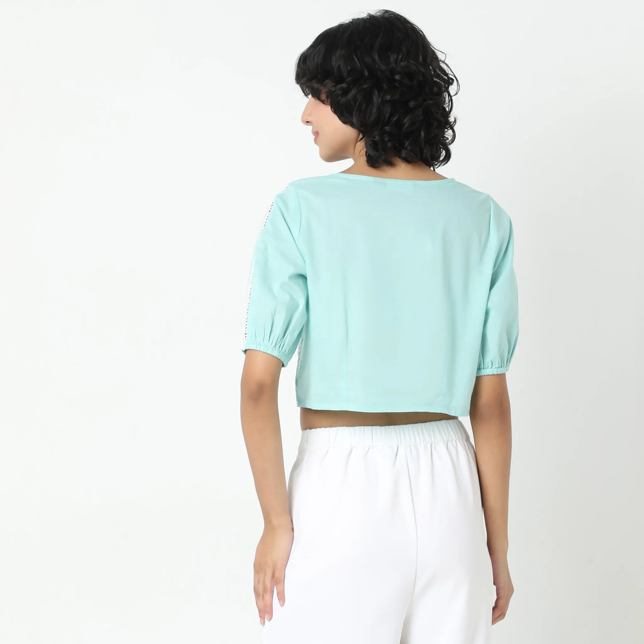 Boxy Fit Solid Crop Top