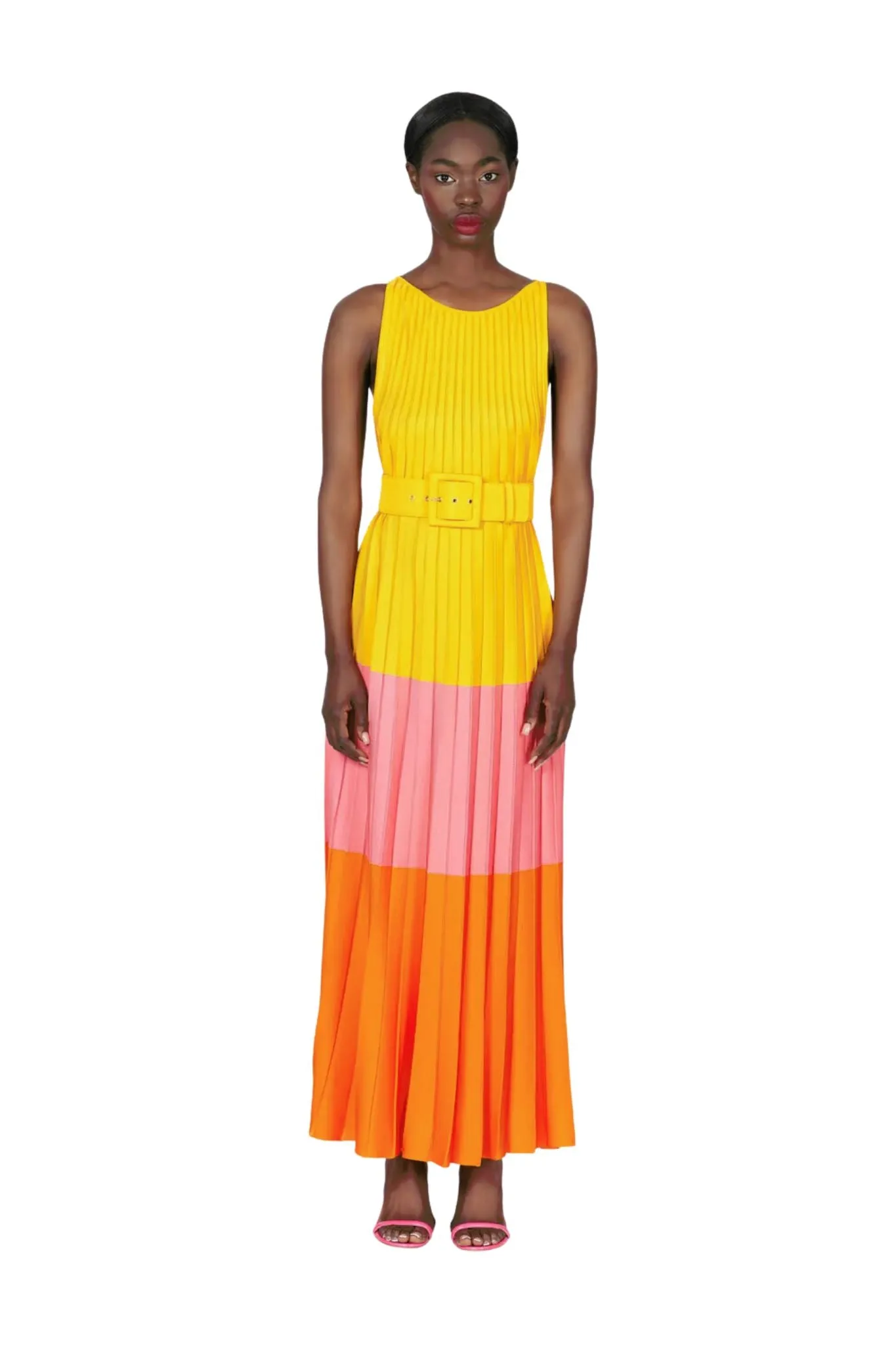 Carolina Herrera Pleated Knit Maxi Dress