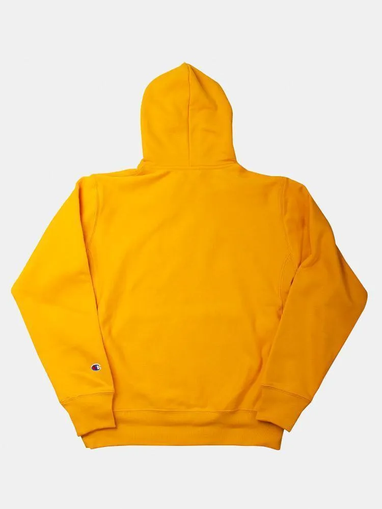 Champion Reverse Weave Script Hood - C Gold