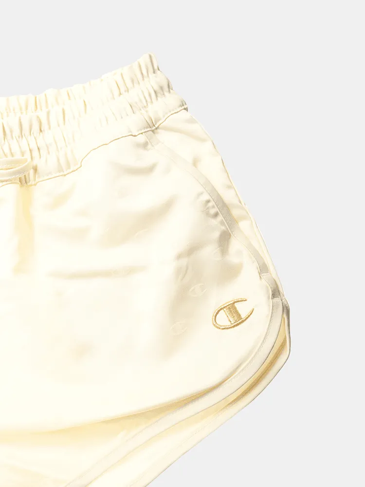 Champion Womens Satin Shorts - Chalk White