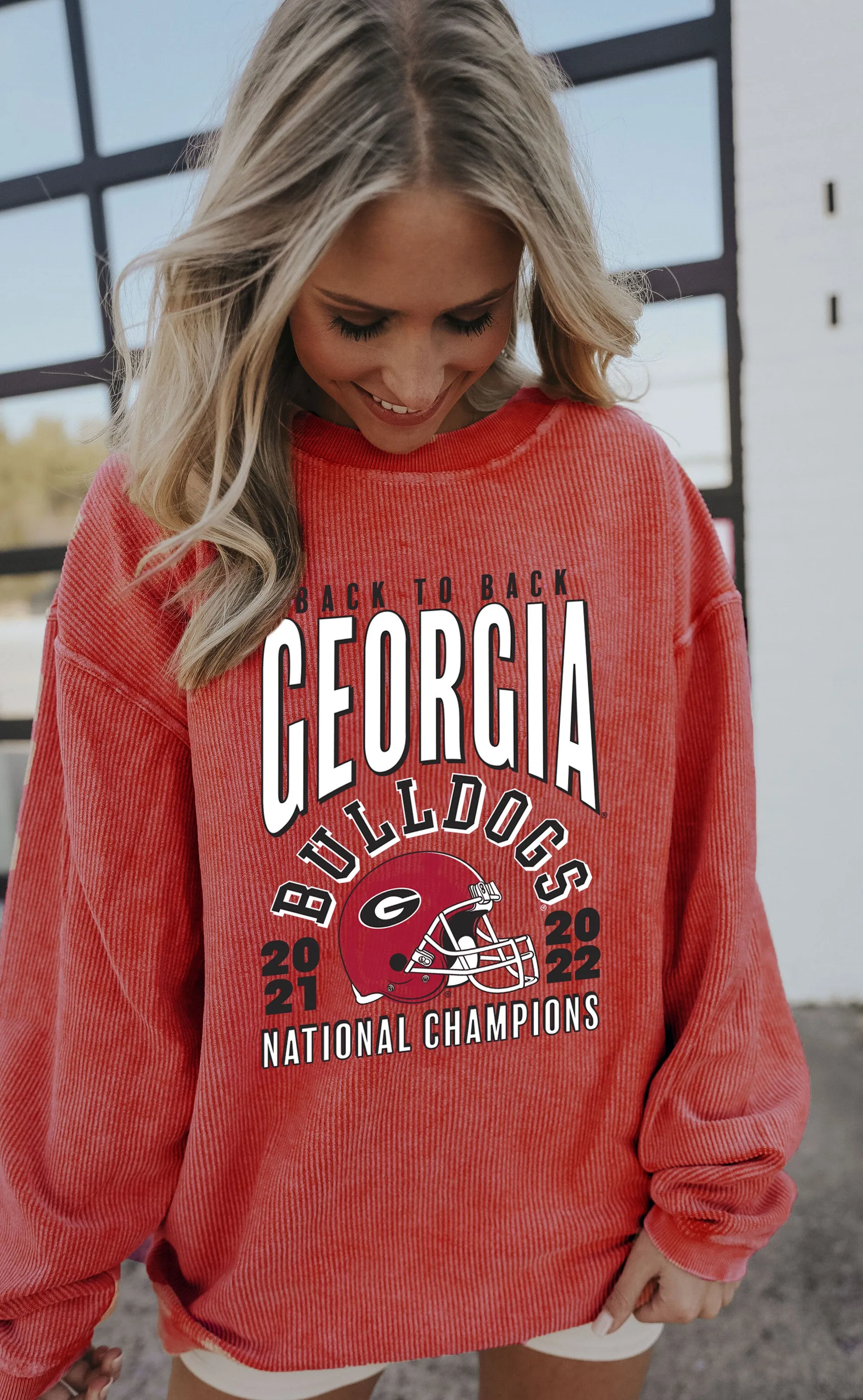 charlie southern: national champs corded sweatshirt - georgia