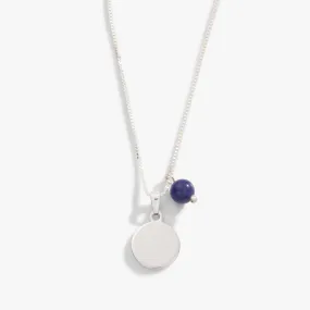 Circle Charm   Sodalite Bead Necklace