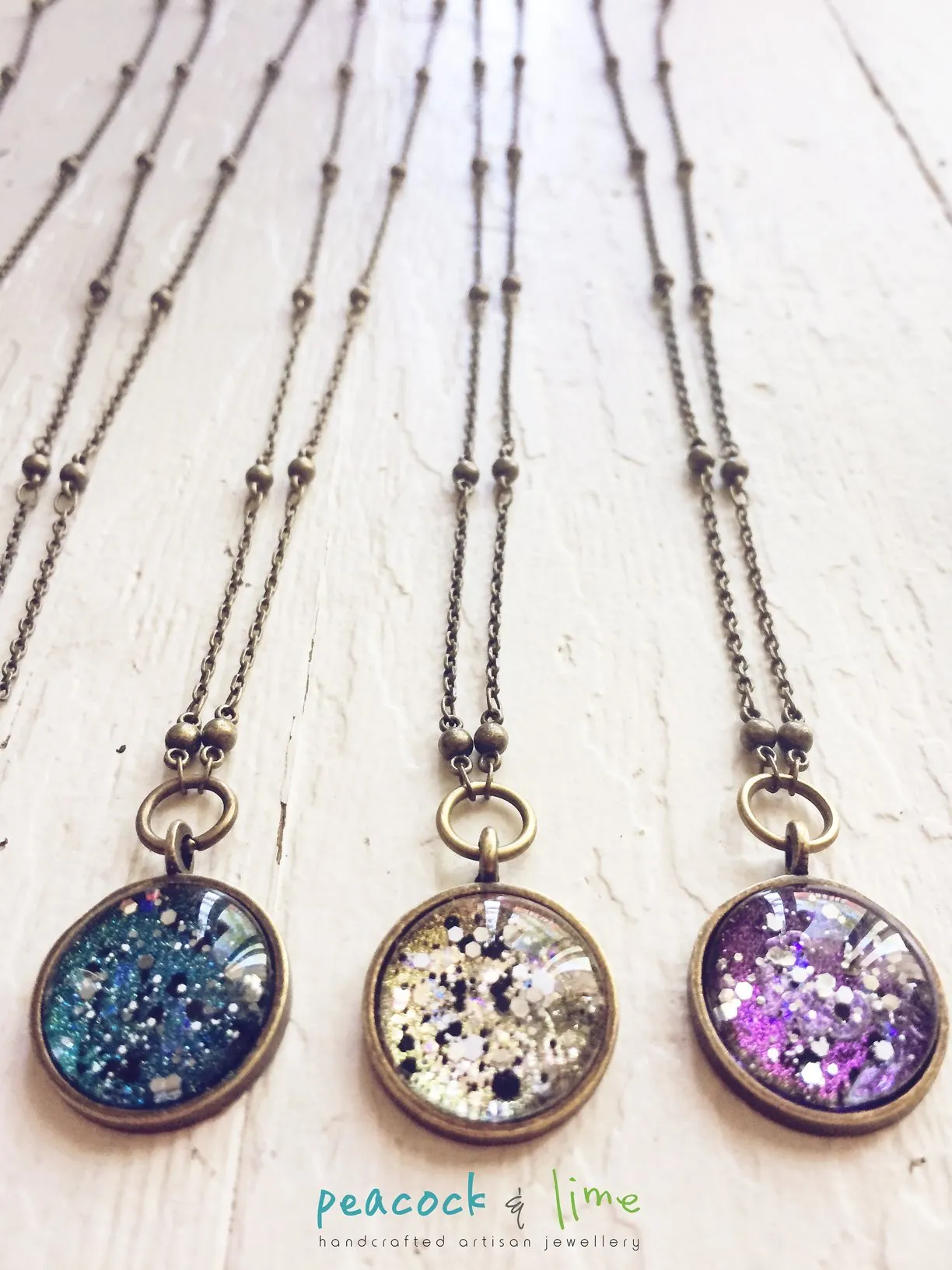 cosmic galaxy sparkly celestial necklace