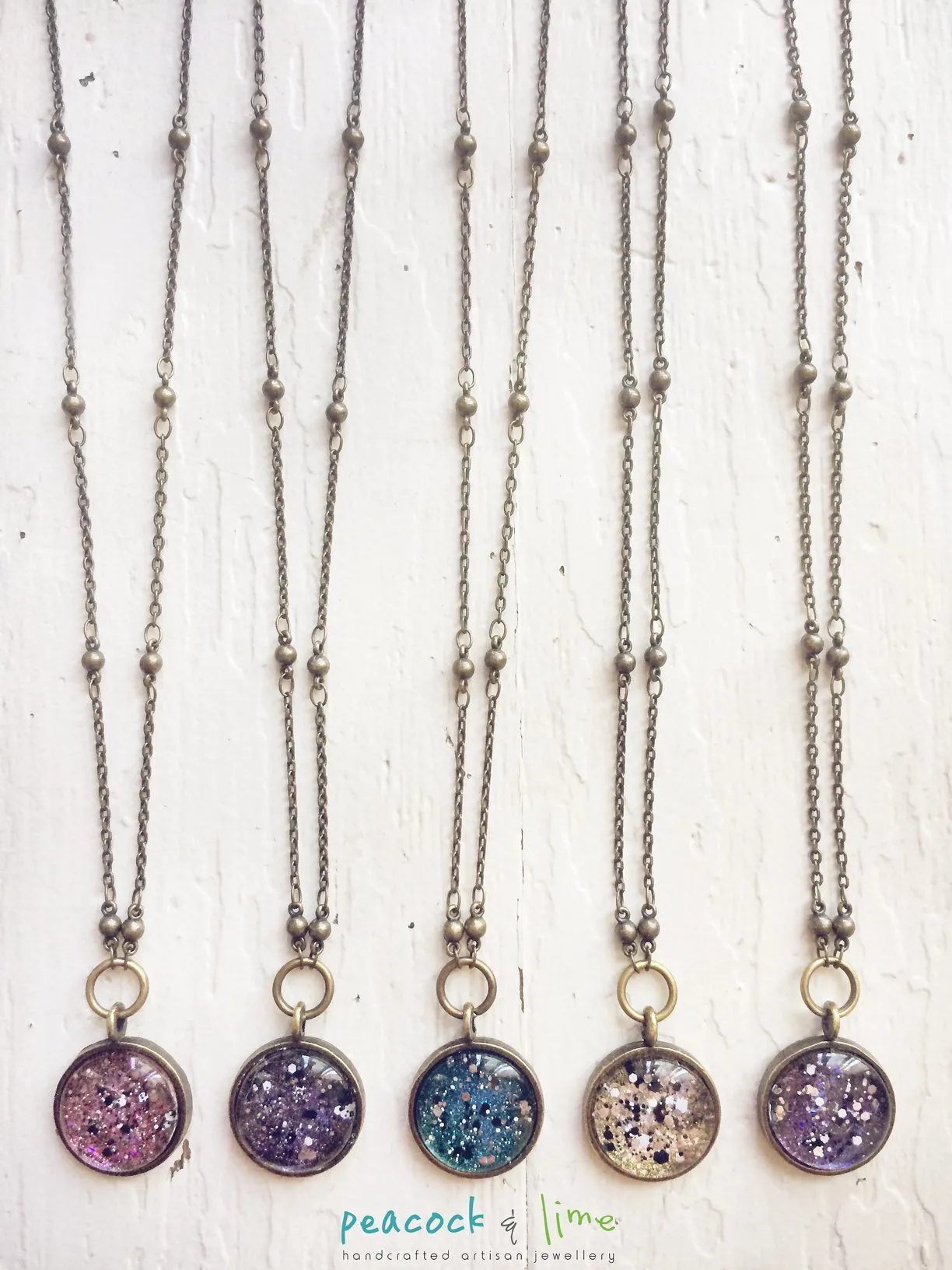 cosmic galaxy sparkly celestial necklace