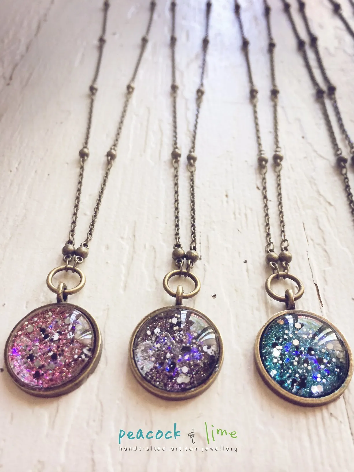 cosmic galaxy sparkly celestial necklace