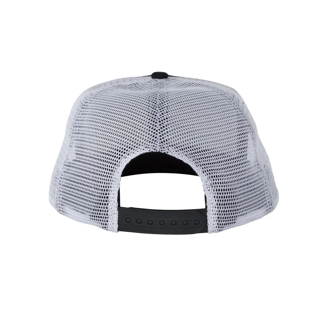 Creature Reverse Patch Mesh Trucker High Profile Hat Black/White