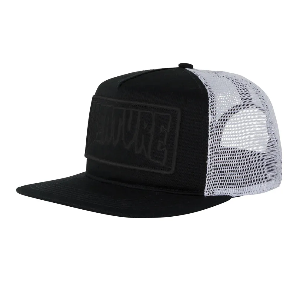 Creature Reverse Patch Mesh Trucker High Profile Hat Black/White