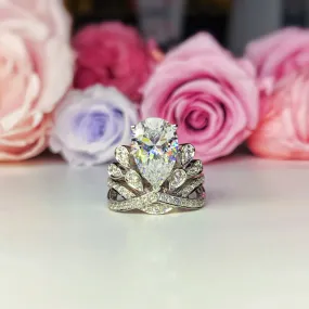 Crown Pear Shaped Engagement Ring [Setting Only] - EC056