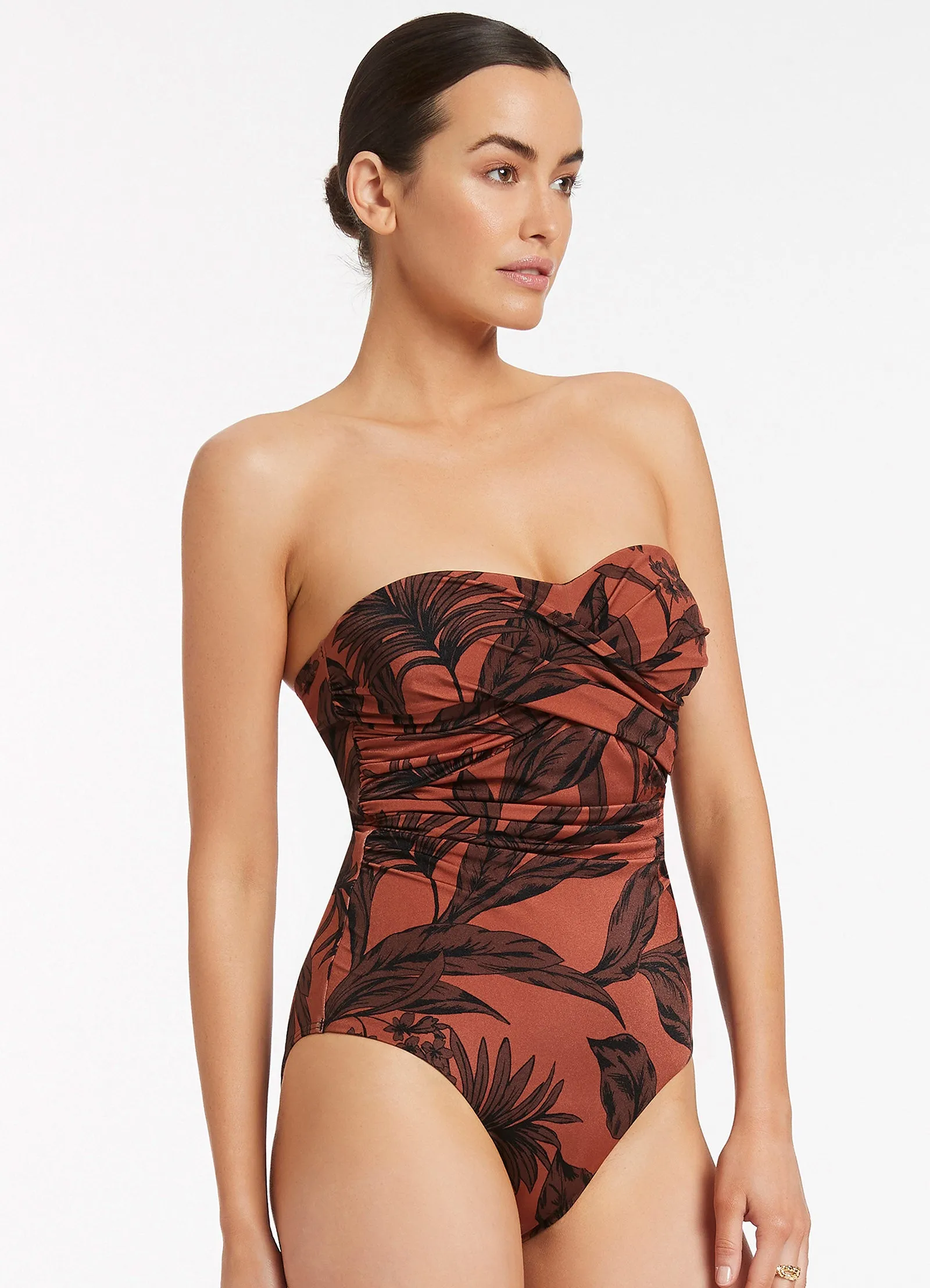 Desert Palm D_DD Twist One Piece - Terracotta