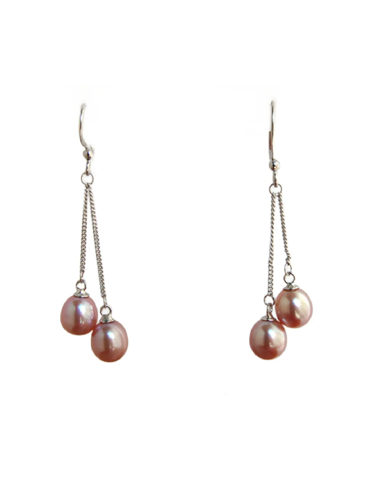 Double Pearl Drop Dangles