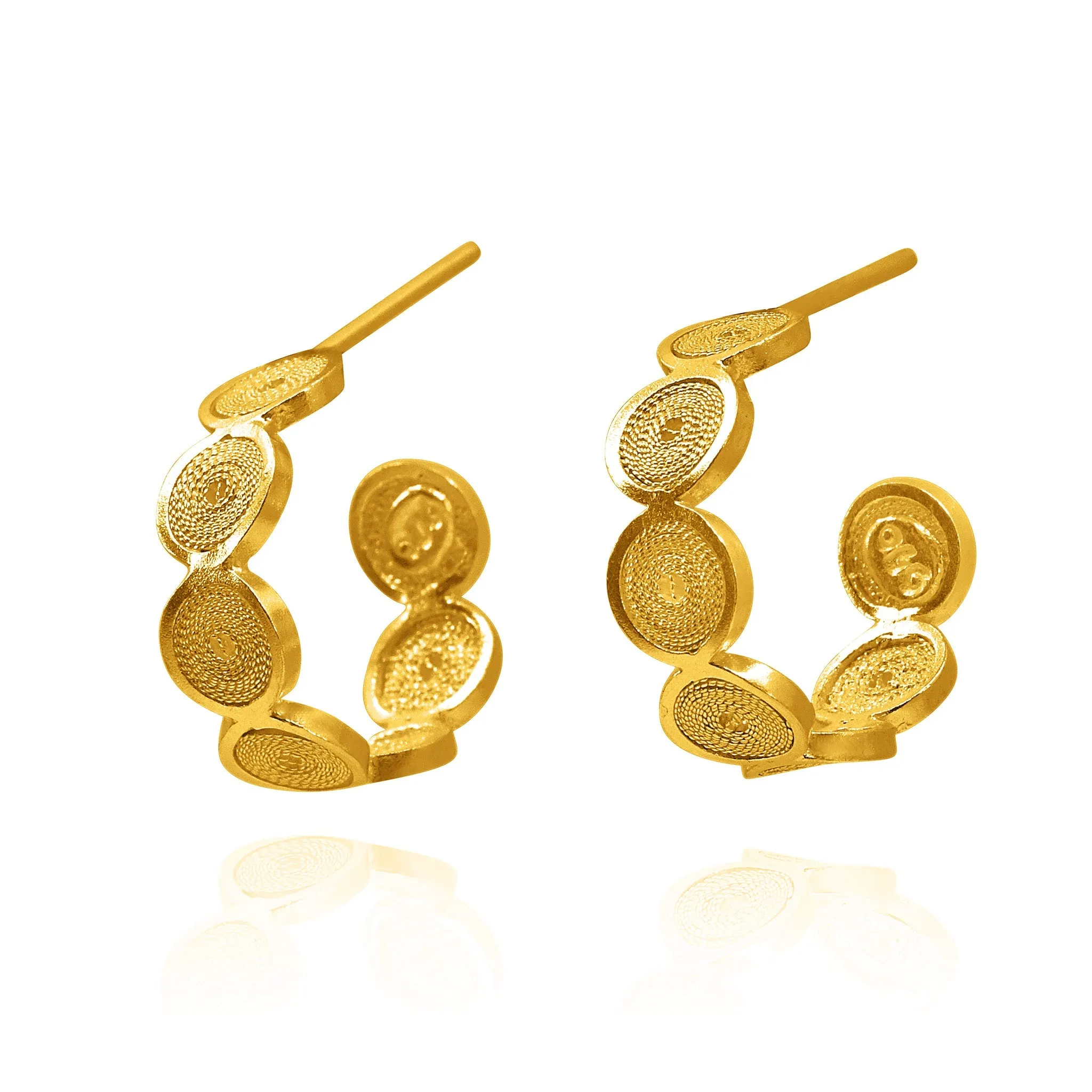 EMELINE GOLD SMALL FILIGREE HOOPS EARRINGS FILIGREE