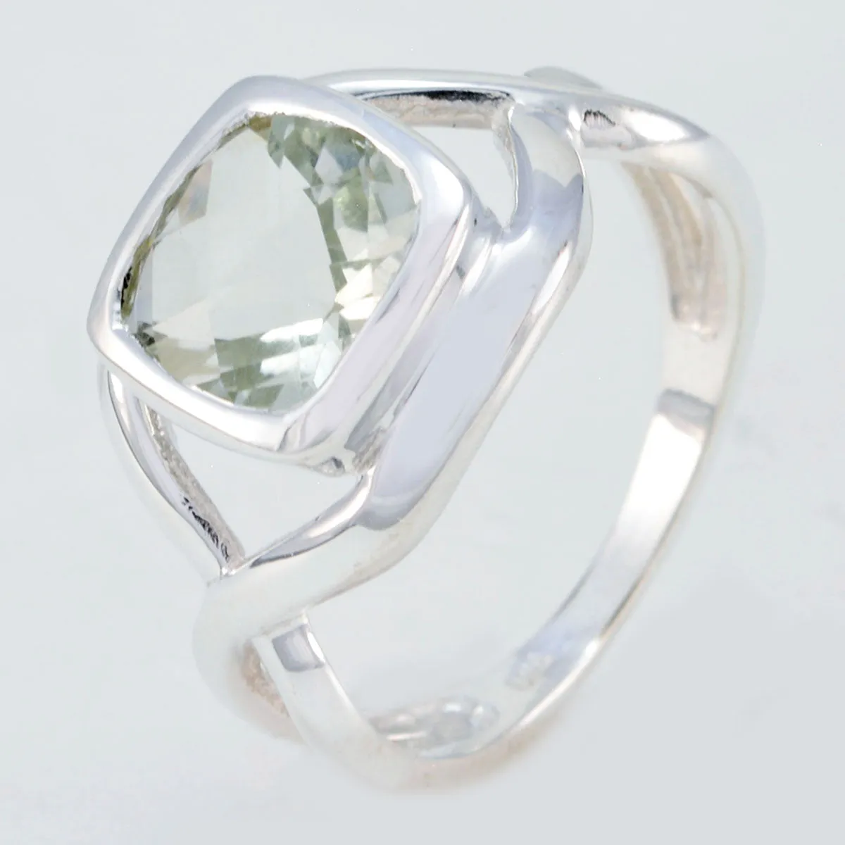 Exporter Gem Green Amethyst 925 Sterling Silver Ring Hot Topic Jewelry