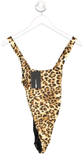 Fashion Nova Brown Heat Wave Swimsuit - Leopard Print UK M