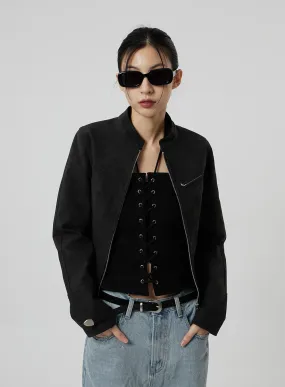 Faux Leather Vintage Jacket CF309