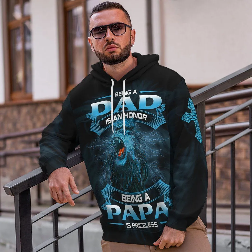 Gearhuman 3D Being A Papa Is Priceless Lion Fathers Day Gift Custom Tshirt Hoodie Apparel