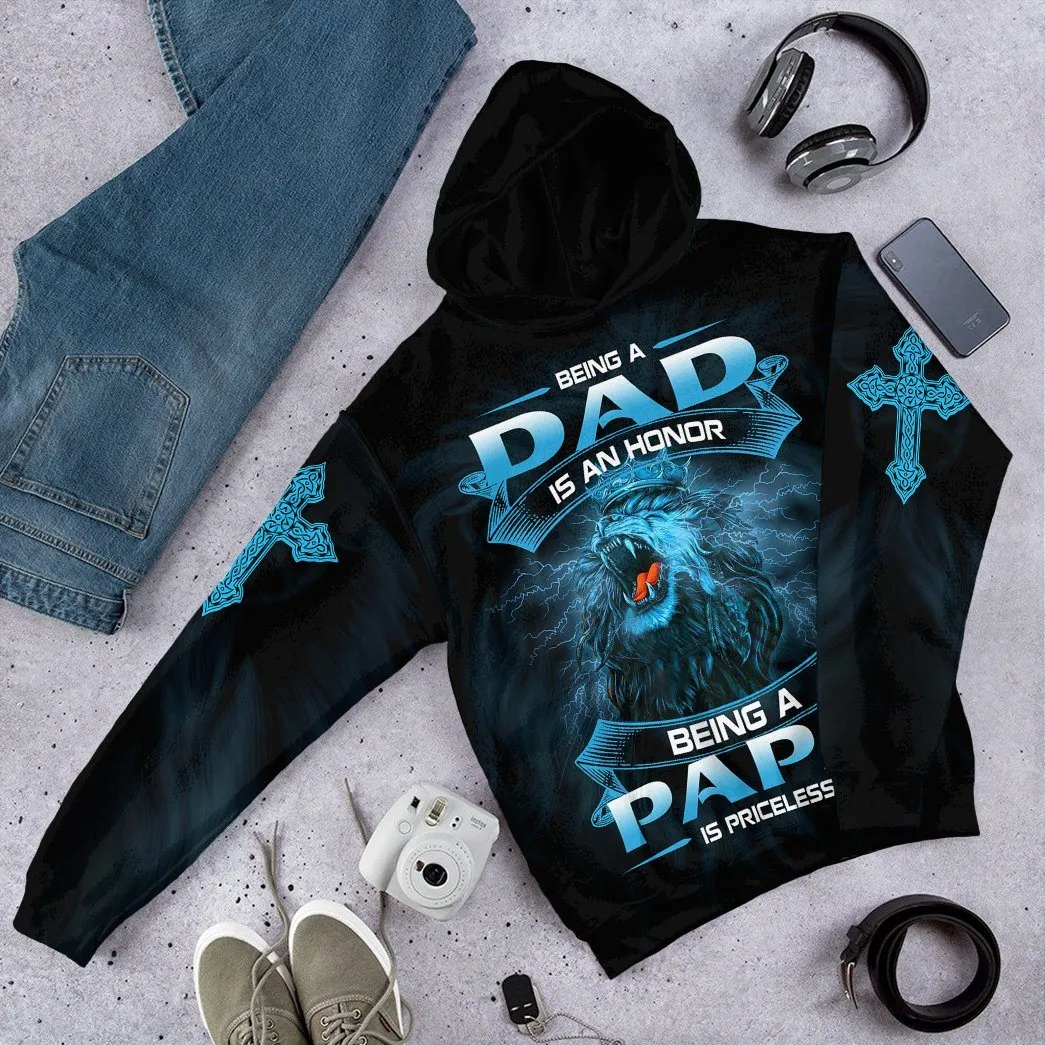 Gearhuman 3D Being A Papa Is Priceless Lion Fathers Day Gift Custom Tshirt Hoodie Apparel