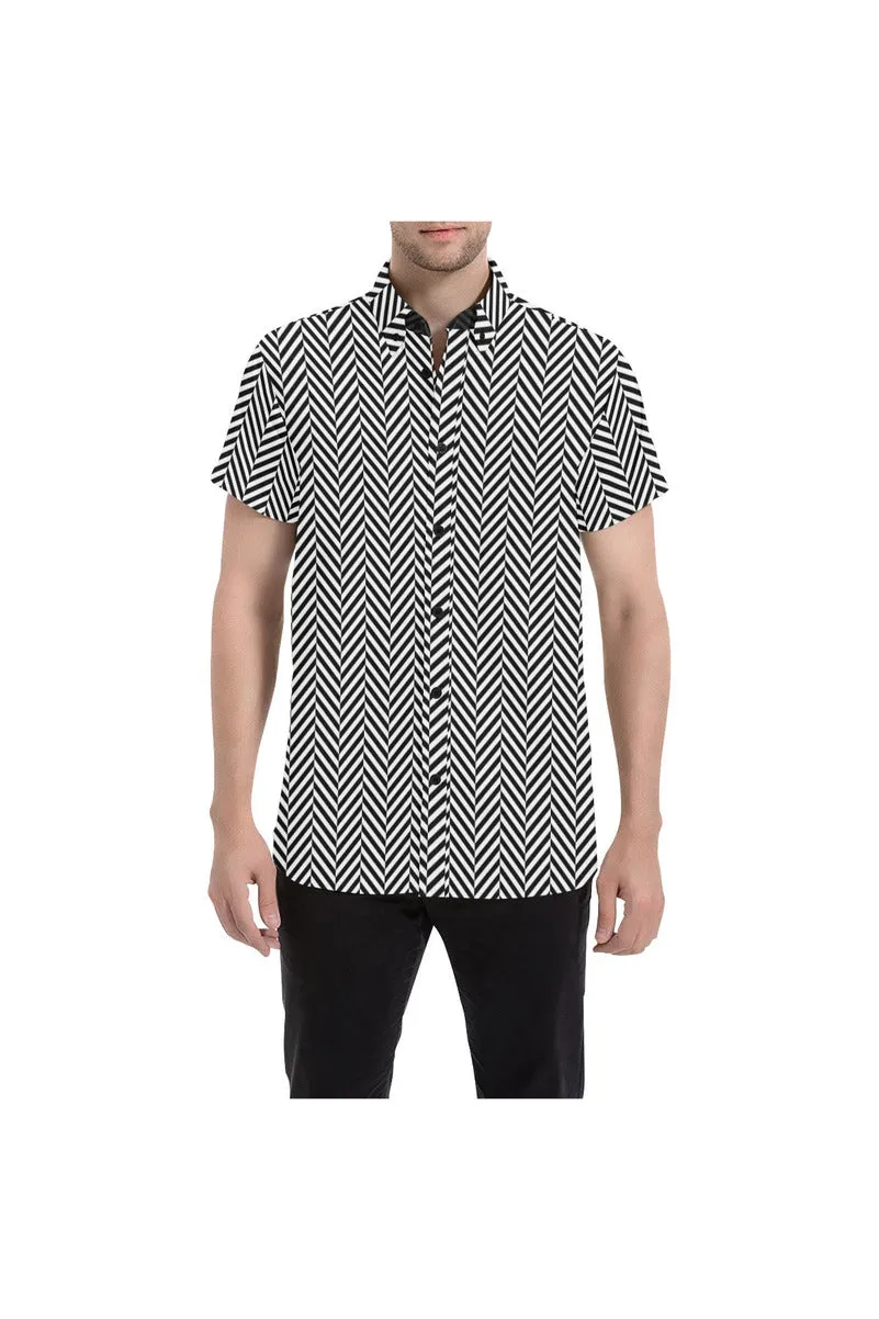 Herringbone Men's All Over Print Short Sleeve Shirt/Large Size (Model T53)