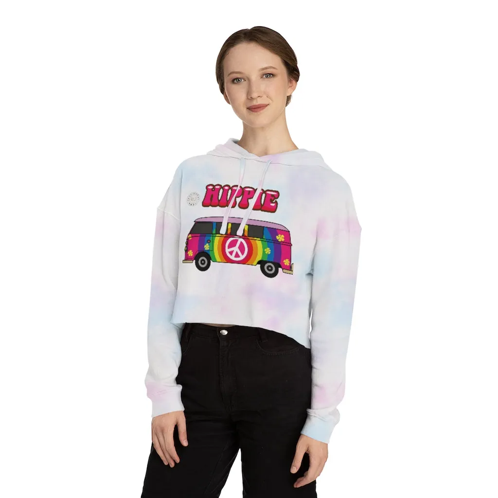 Hippie Party Bus Cropped Hoodie