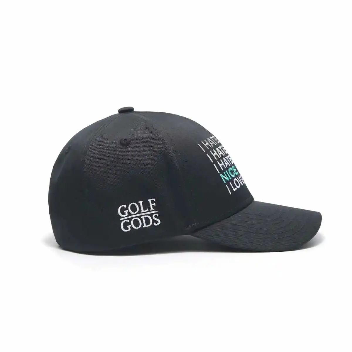 I Hate Golf Black SnapBack Golf Hat - Curved Brim