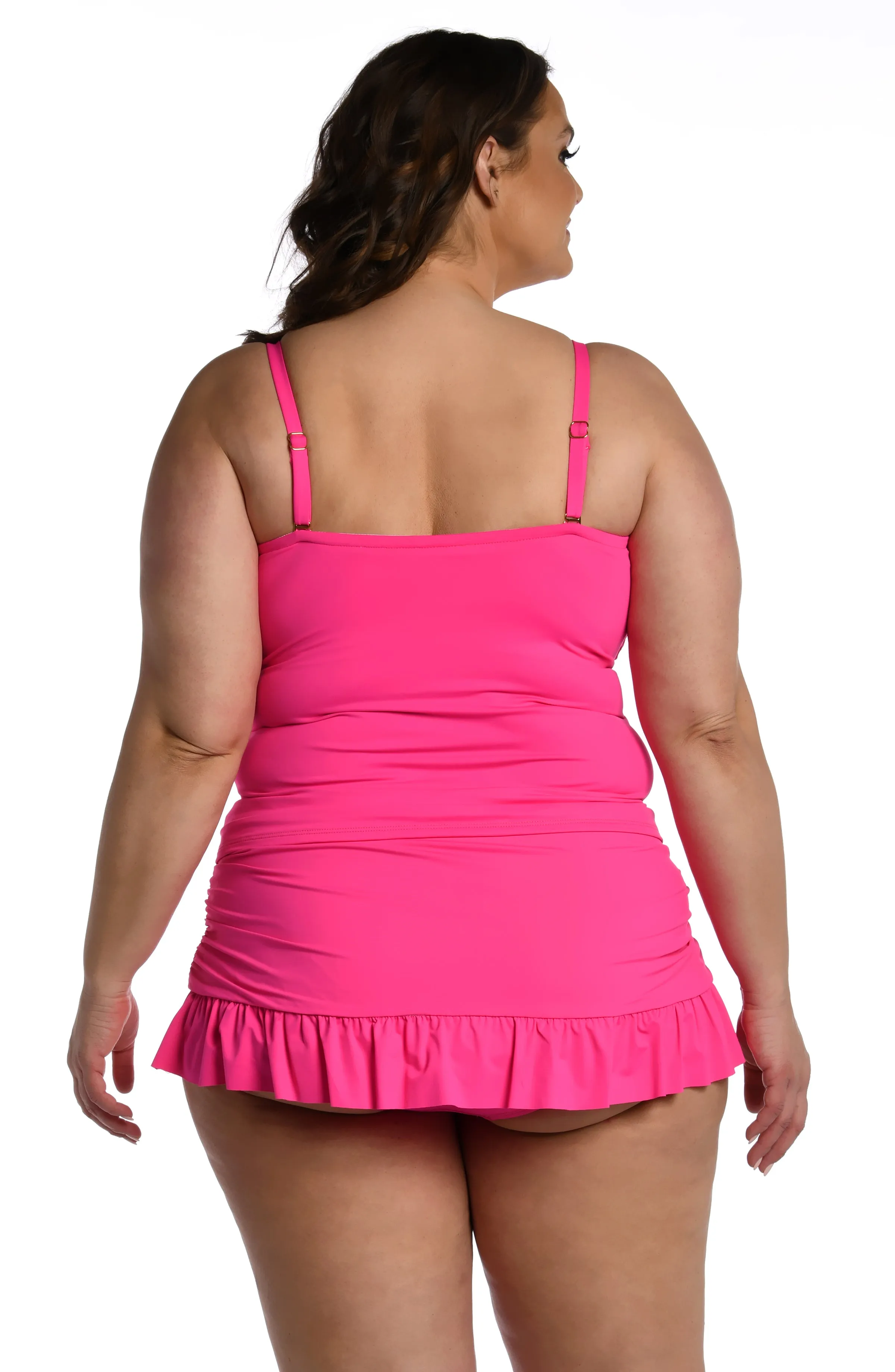 Island Goddess Bandeau Tankini Top - Pop Pink