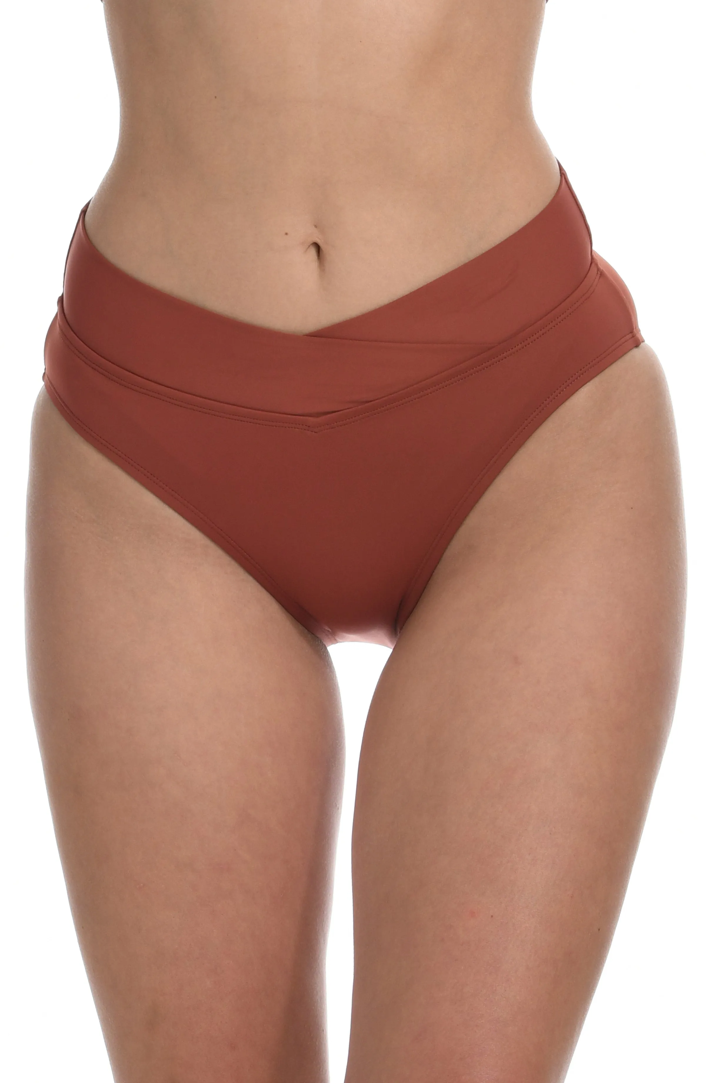 Island Goddess Crossover High Waist Bottom - FINAL SALE - Cinnamon