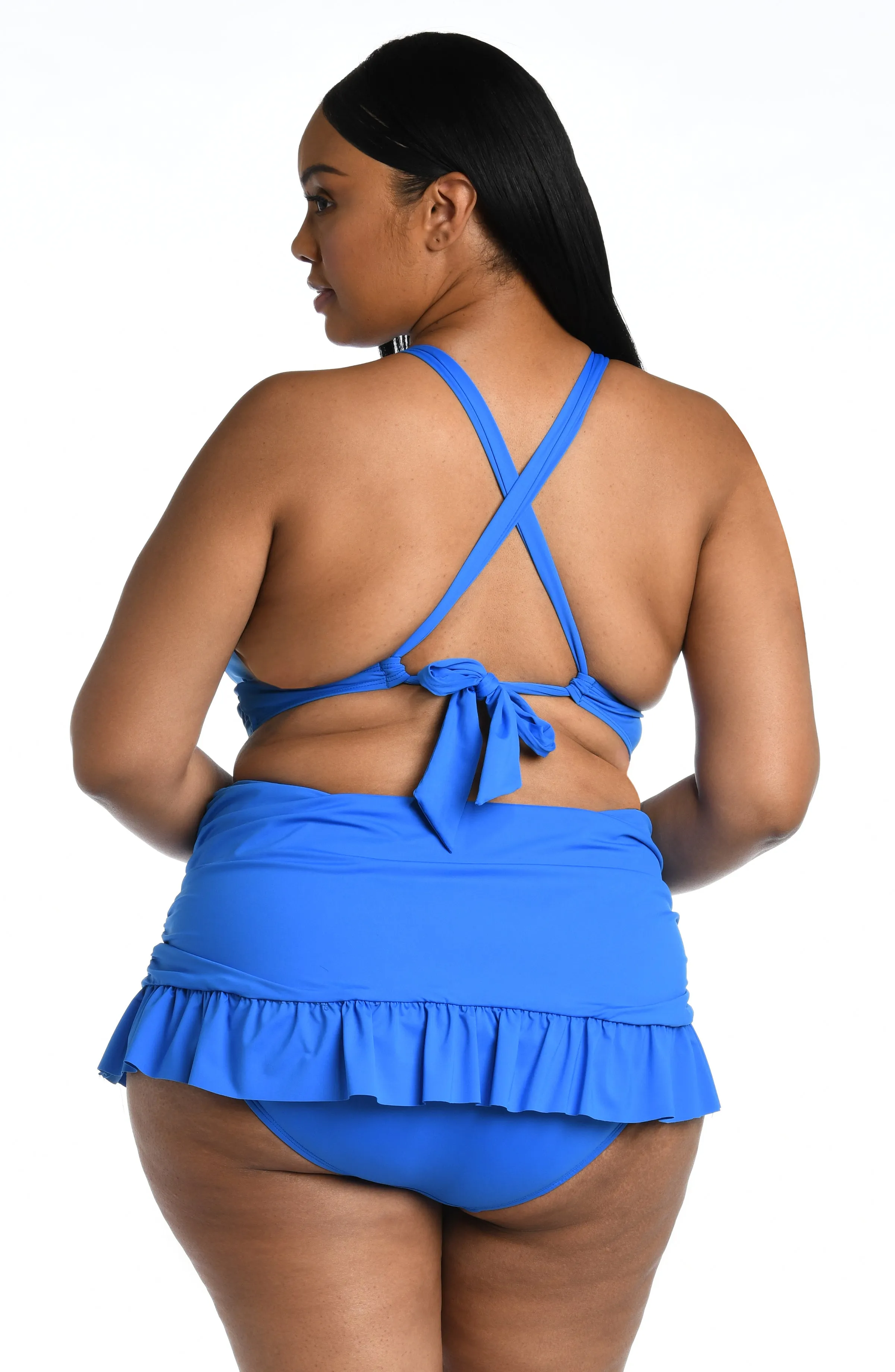 Island Goddess High Neck Midkini Top - Capri Blue - FINAL SALE