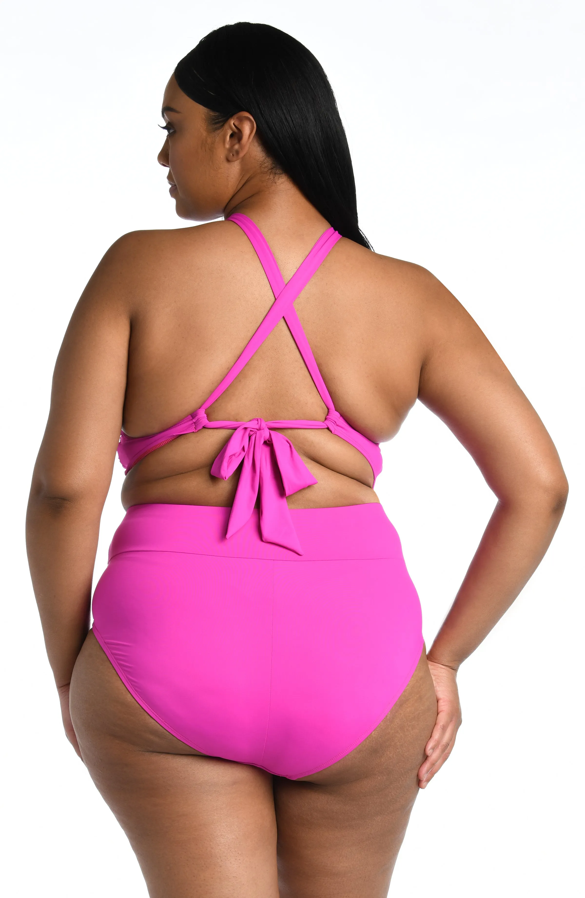 Island Goddess High Neck Midkini Top - Orchid - FINAL SALE