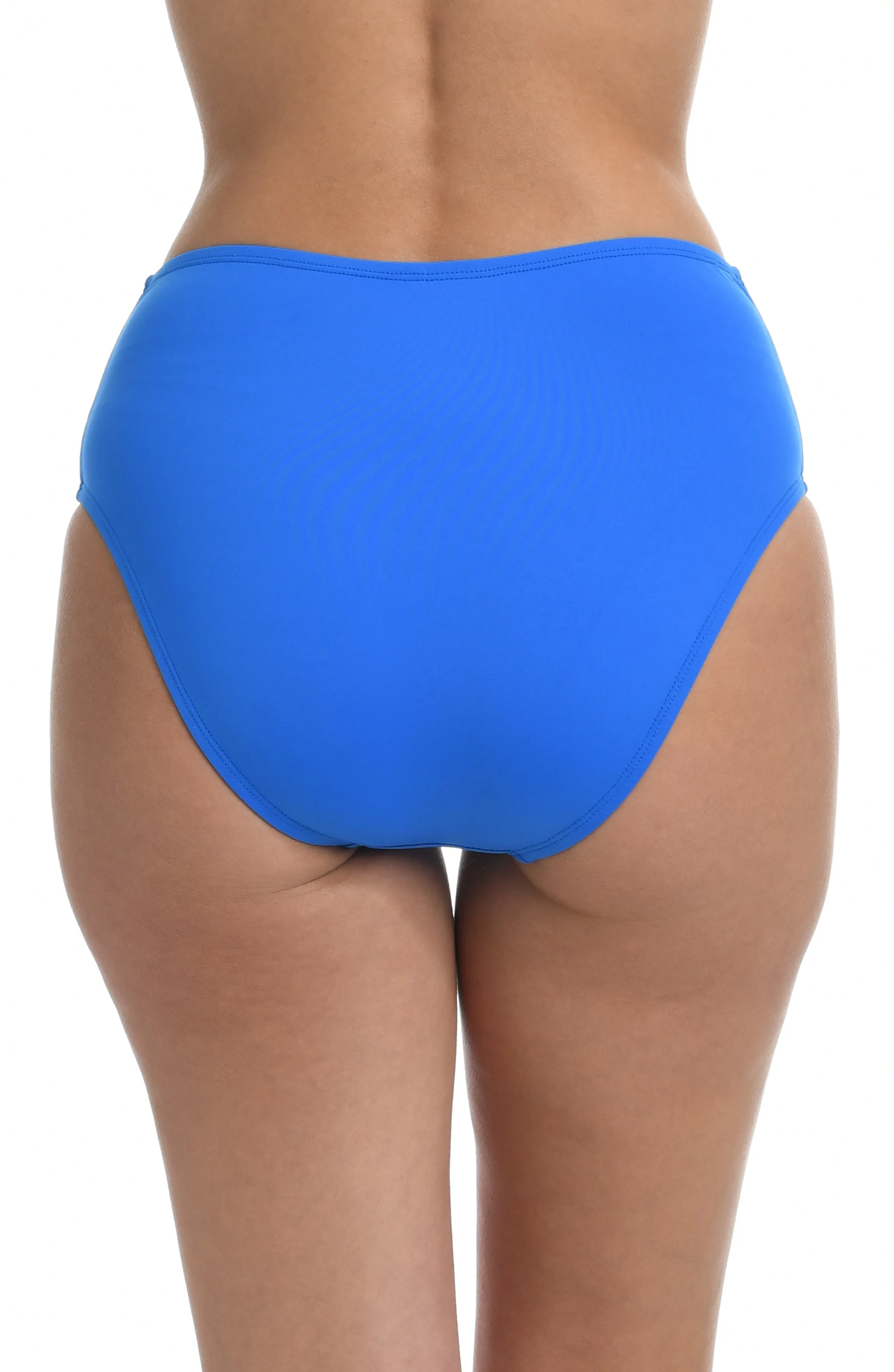 Island Goddess Side Shirred High Waist Bottom - Capri Blue - FINAL SALE