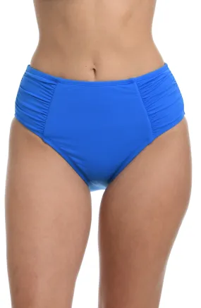 Island Goddess Side Shirred High Waist Bottom - Capri Blue - FINAL SALE