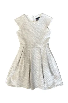 Ivory Silver Pleated Dress